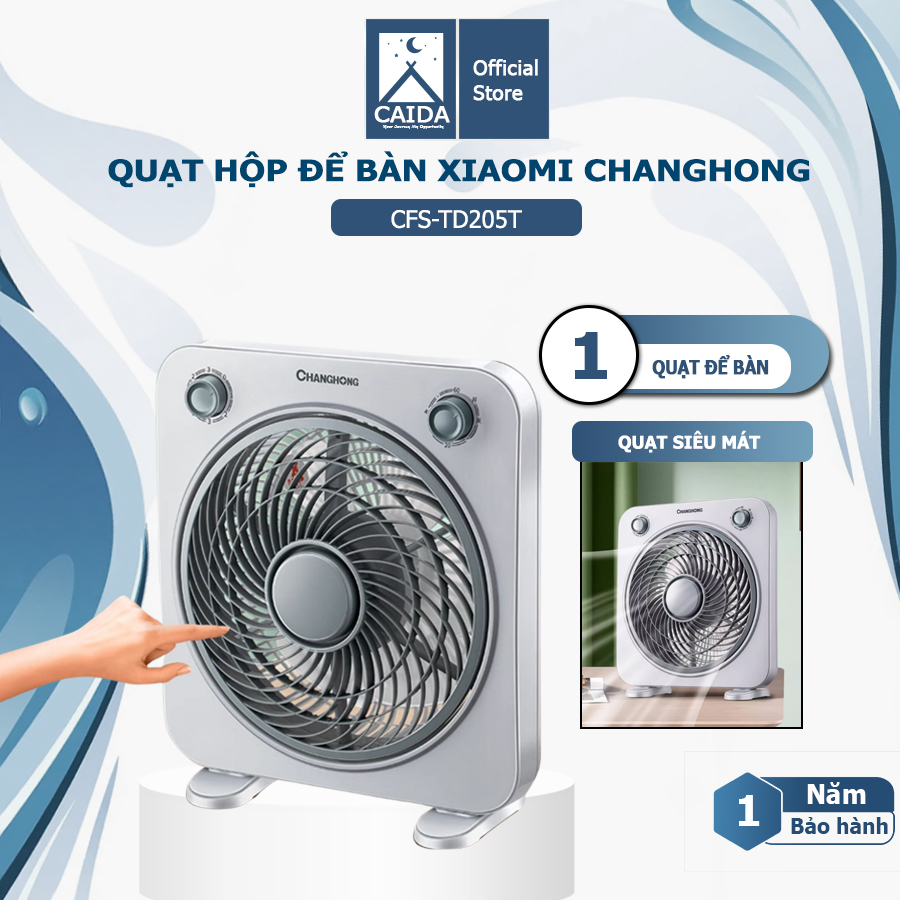 Quạt để bàn 6 cánh siêu mát, quạt hộp Xiaomi Changhong tiết kiệm điện BH 12 tháng