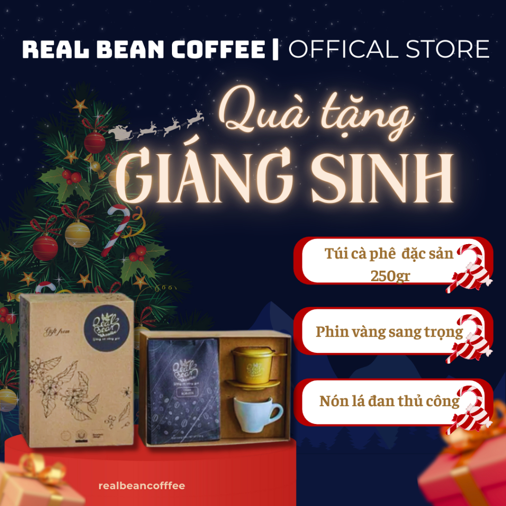 Set Quà Tặng Noel Đặc Biệt - Cà Phê Đặc Sản Real Bean Coffee