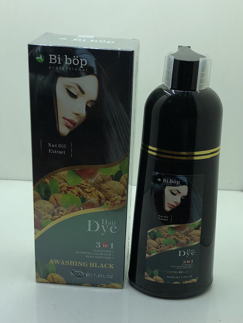 Gội nhuộm tóc màu nâu và đen 500ml bibop chính hãng-mẫu mới