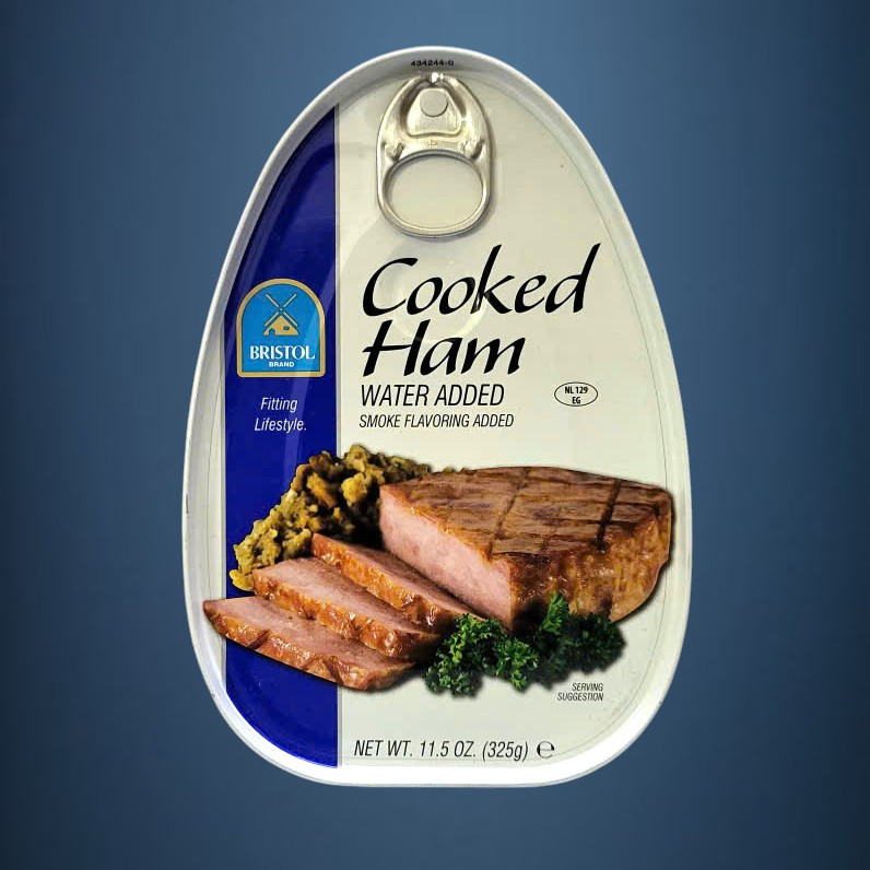 BRISTOL - hộp OVAL XANH 325g - THỊT HAM NẤU CHÍN HÀ LAN Cooked Ham Smoke Flavoring Added