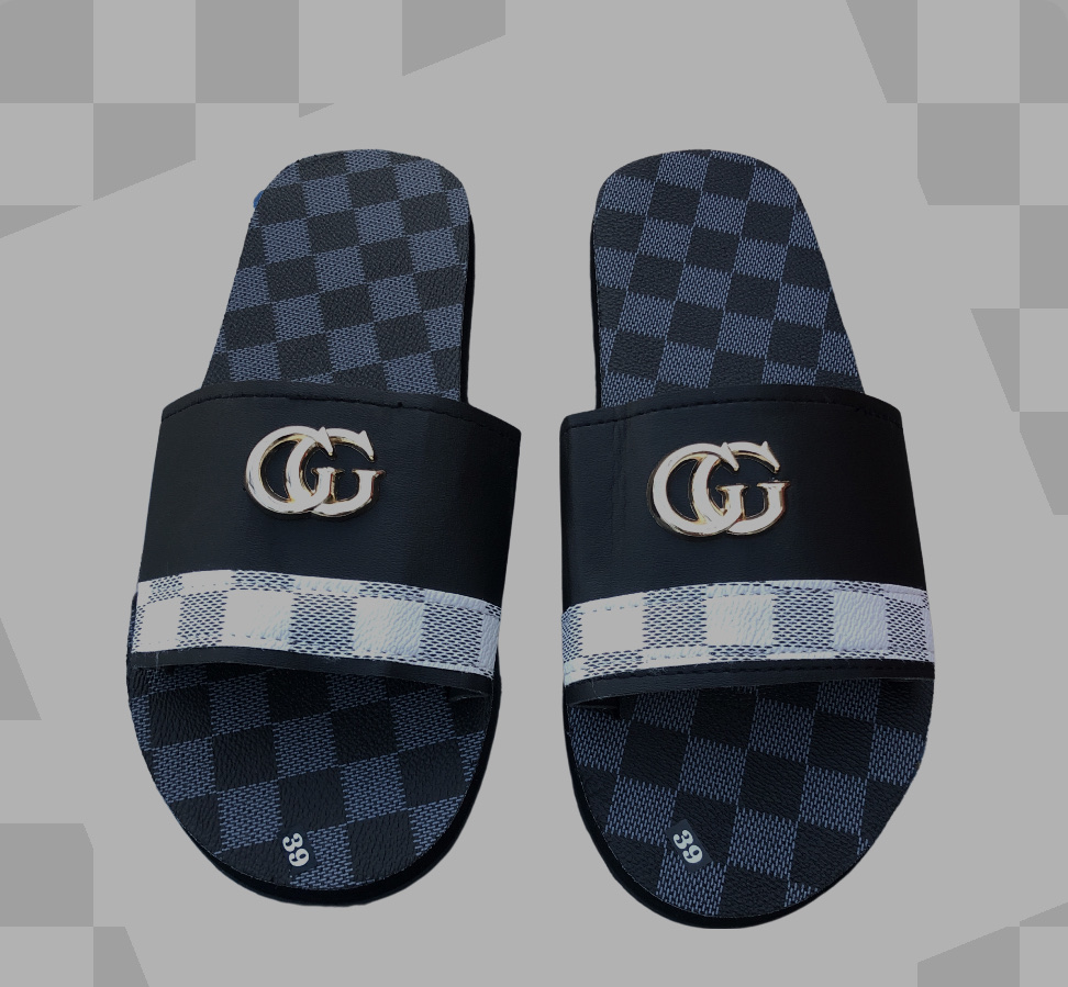 dép quai ngang nan nữ sandal chip chip ( đế ca rô xanh đen ) size từ 35 nữ đến 43 nam