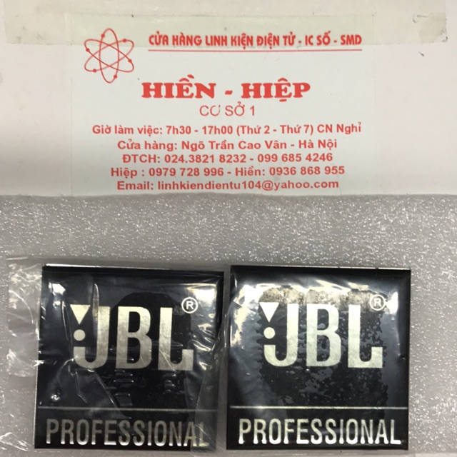 Tem dán loa 5x5 đen nhôm com bo 2 chiếc