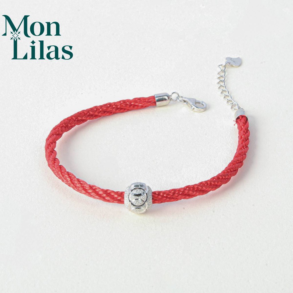 Vòng tay sợi chỉ đỏ bi bạc s925 may mắn mon lilas v042104
