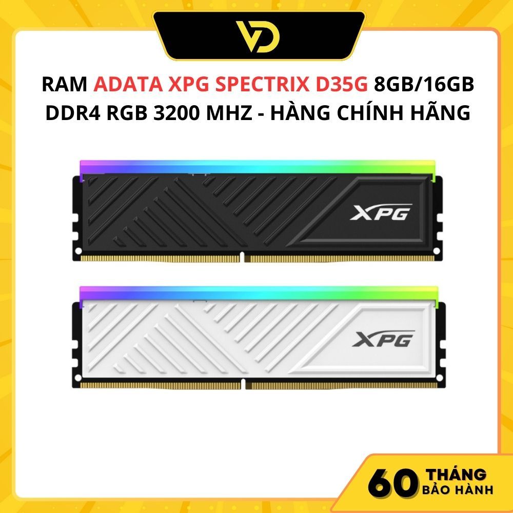 Ram adata xpg spectrix d35g 8gb/16gb ddr4 3200 mhz rgb - hàng chính hãng