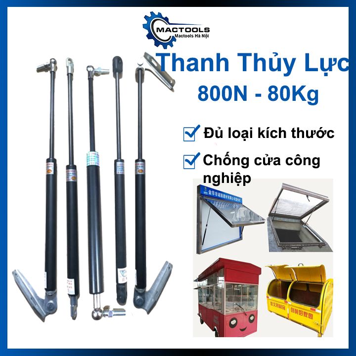 Ty thủy lực 800N - 80kg, thanh chống cửa công nghiệp, nâng hạ cửa máy, cửa tủ, cửa trời tiện lợi