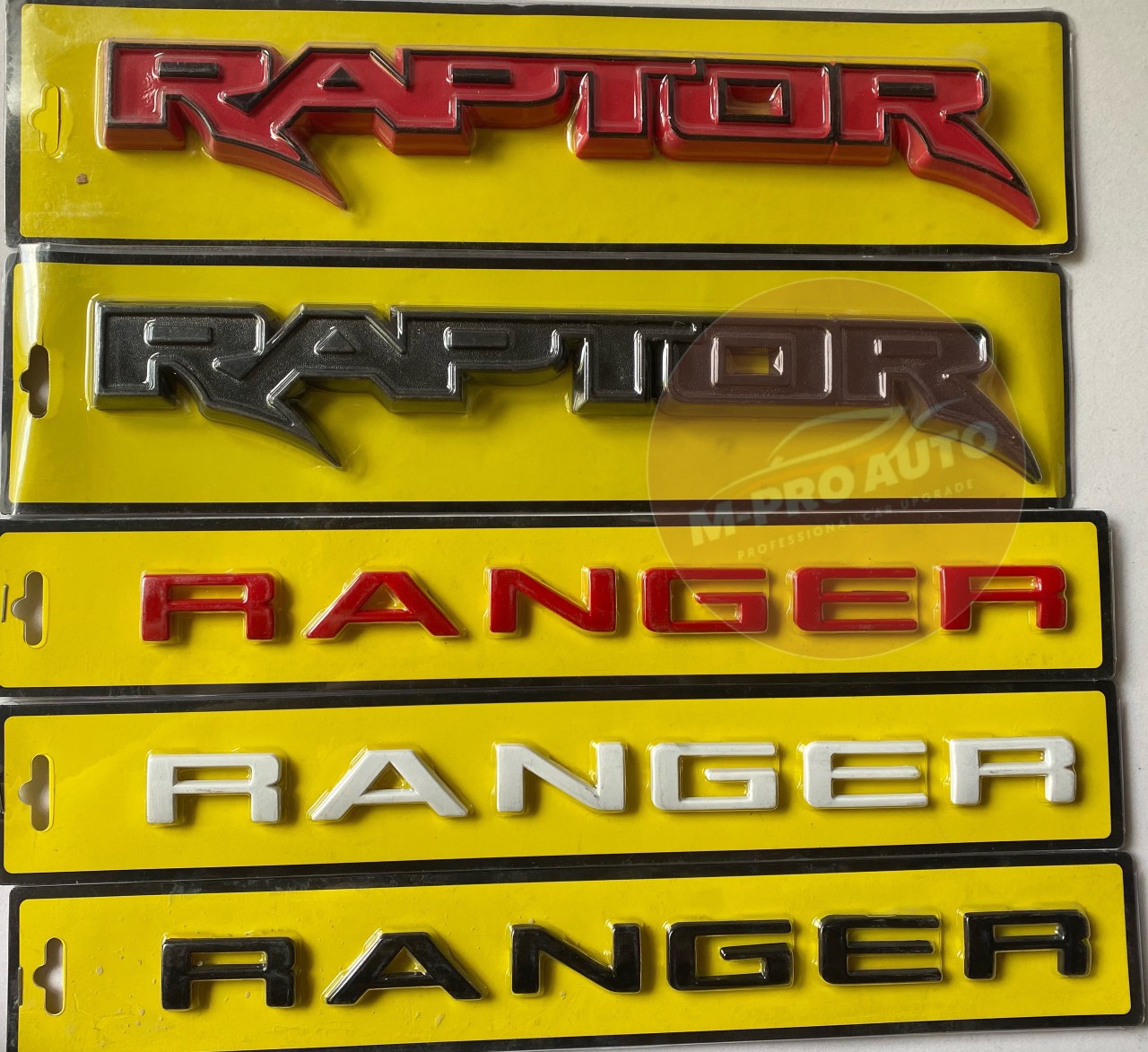 Logo chữ RAPTOR, RANGER nổi dán trang trí xe Ford Ranger