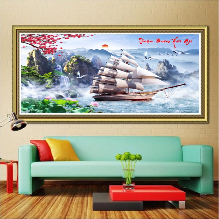 Tranh đính đá Thuận buồm xuôi gió LV264 KT:130*75cm