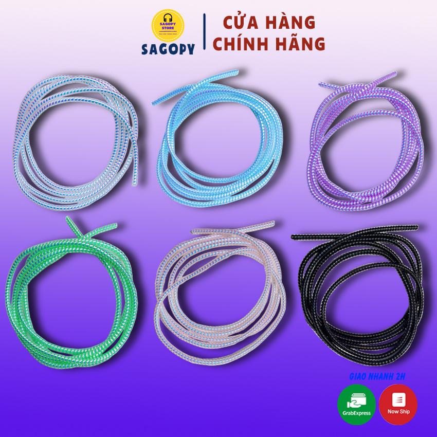 Dây quấn cuốn (1.5m) S P phi bóng giúp bảo vệ tai nghe, dây cáp sạc nhiều màu sắc