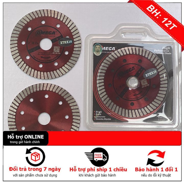 Lưỡi cắt gạch men, cắt đá, cắt gạch ngói gốm sứ omega đỏ hàng cty 110mm