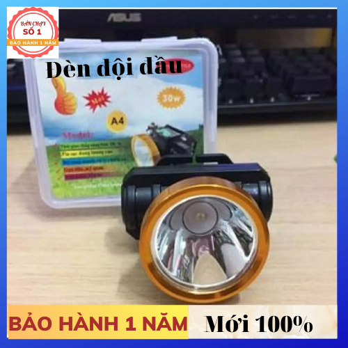 (HÀNG CHUẨN) Đèn Sạc LED Đội Đầu - Đèn pin Đội Đầu Siêu Sáng A4 loại pin sạc - ánh sáng trắng