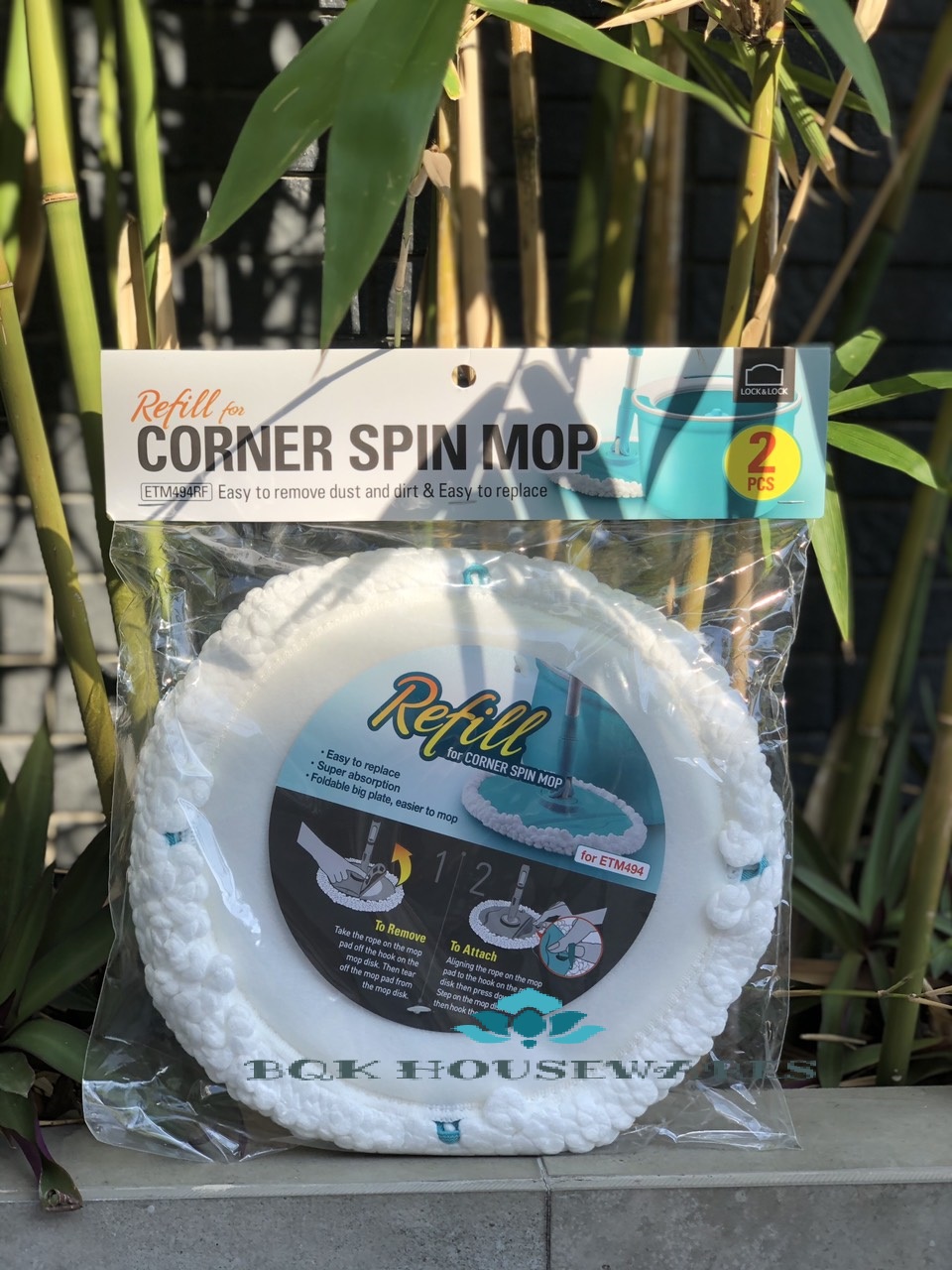 [HCM]Bộ 2 Bông Lau Thay Thế Của Bộ Lau Nhà Corner Spin Mop ETM494