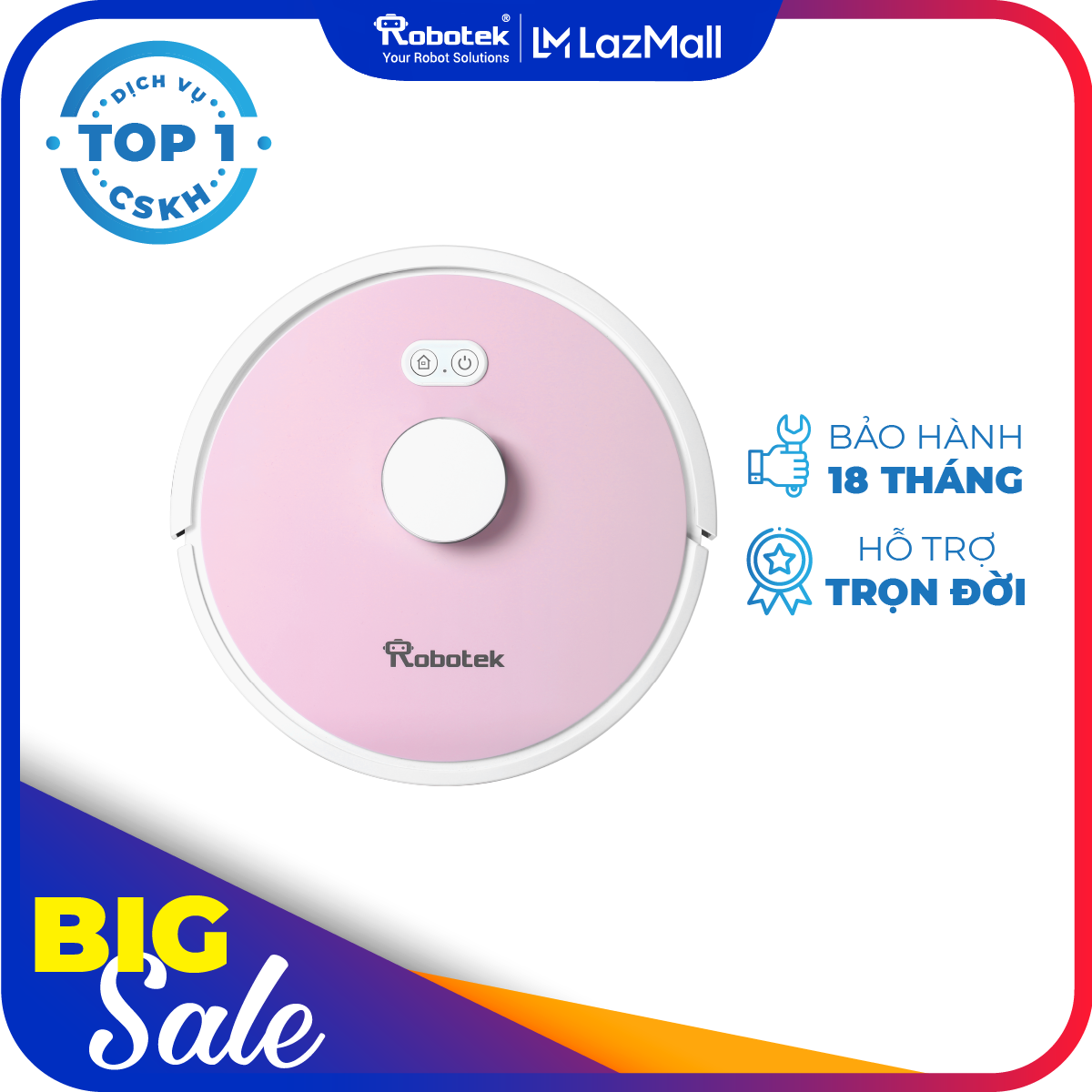 Robot hút bụi lau nhà robotek w750