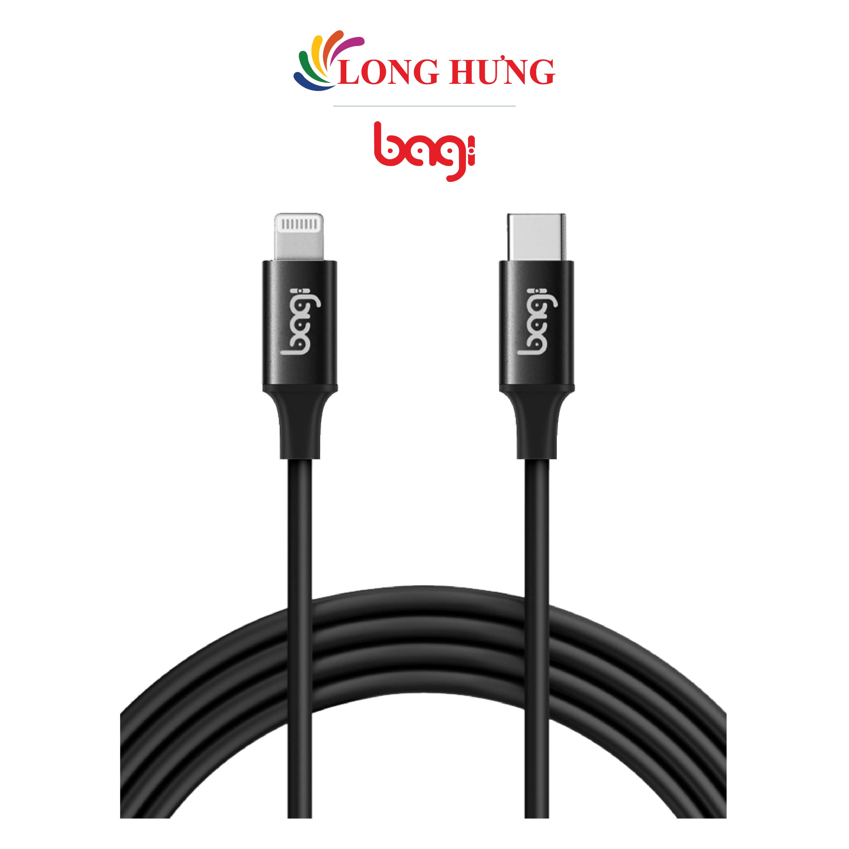 Cáp USB Type-C 3.1 to Lightning Bagi 1m PD-I100 - Hàng chính hãng - Cổng USB Type-C to Lightningtiện dụng Dòng điện ổn định Truyền tải điện tốt