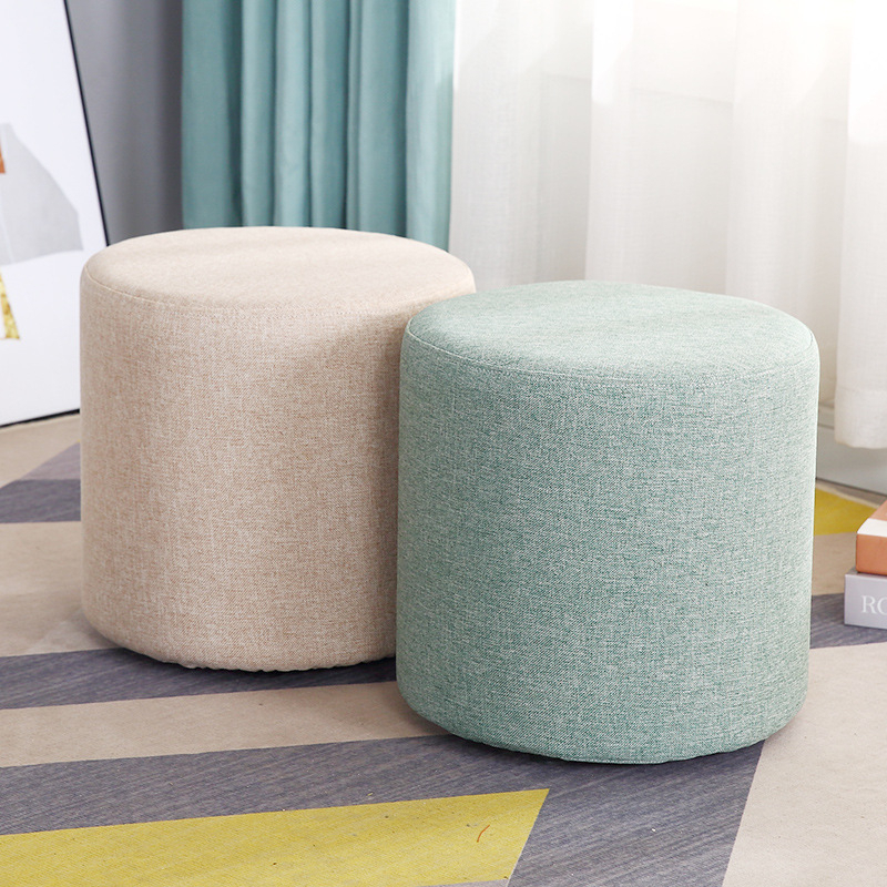 Ghế đôn sofa chân nhựa đệm mút cao cấp, đôn tròn hàng xưởng