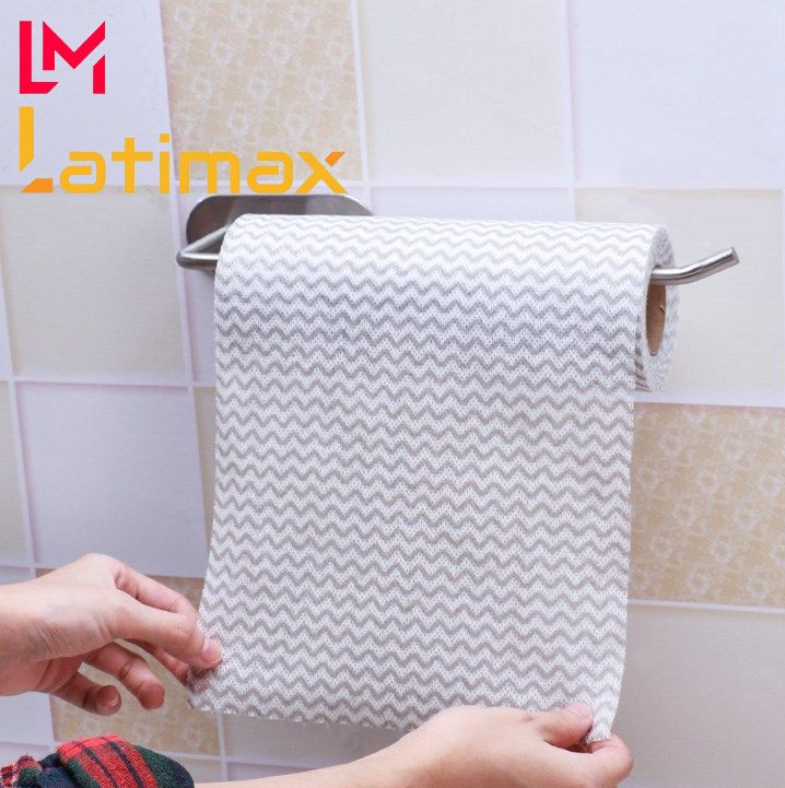 Giá treo cuộn giấy vệ sinh dán tường Inox 304 Latimax 26 cm - Thanh treo khăn nhà bếp, treo cuộn giấy, giẻ lau tay đa năng dính tường không khoan đục, chống han gỉ