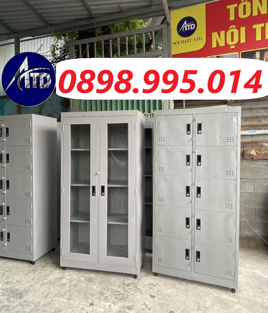 Tủ locker nhiều ngăn 4 6 8 10 12 15 cửa, tủ sắt có kính đựng tài liệu, tủ nhân viên có khóa riêng để đồ cá nhân an toàn