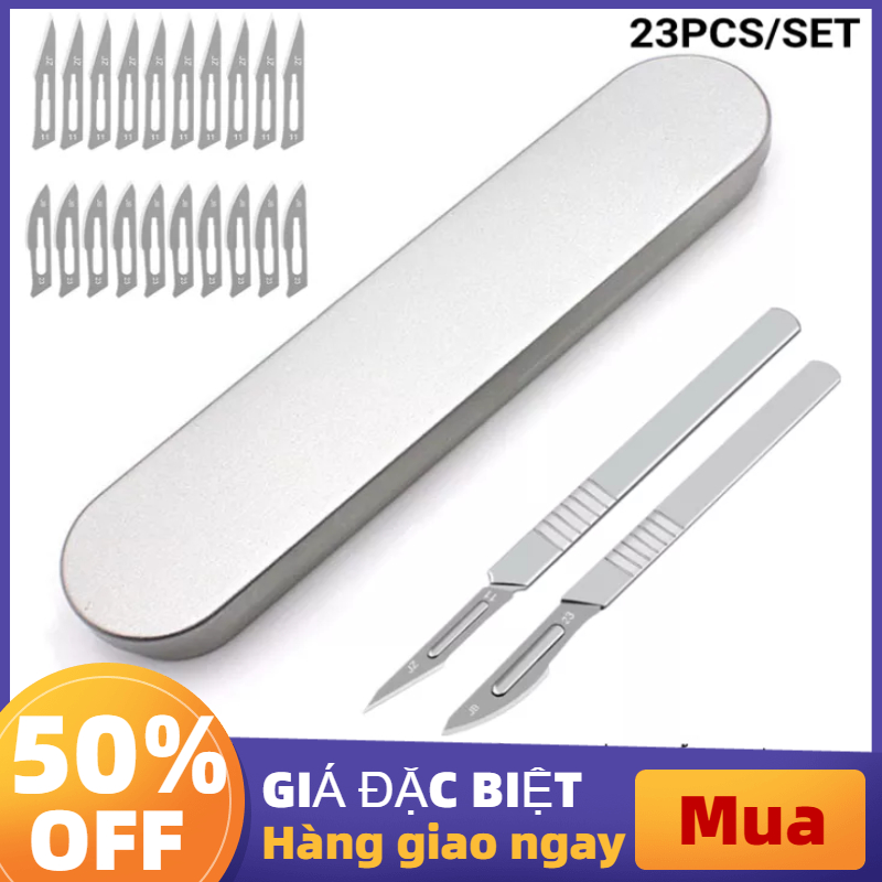 20 cái 11 # 23 # Lưỡi Dao Dao Bằng Thép Carbon + 2 Cái Xử Lý Dao Xăm + Dụng Cụ Cắt Hộp Tự Làm PCB Sửa Chữa Động Vật Dao Cắt Khắc Dao  Phụ Trợ Sửa Chữa Và Tháo Gỡ Điện Thoại Di Động Cho Thú Y