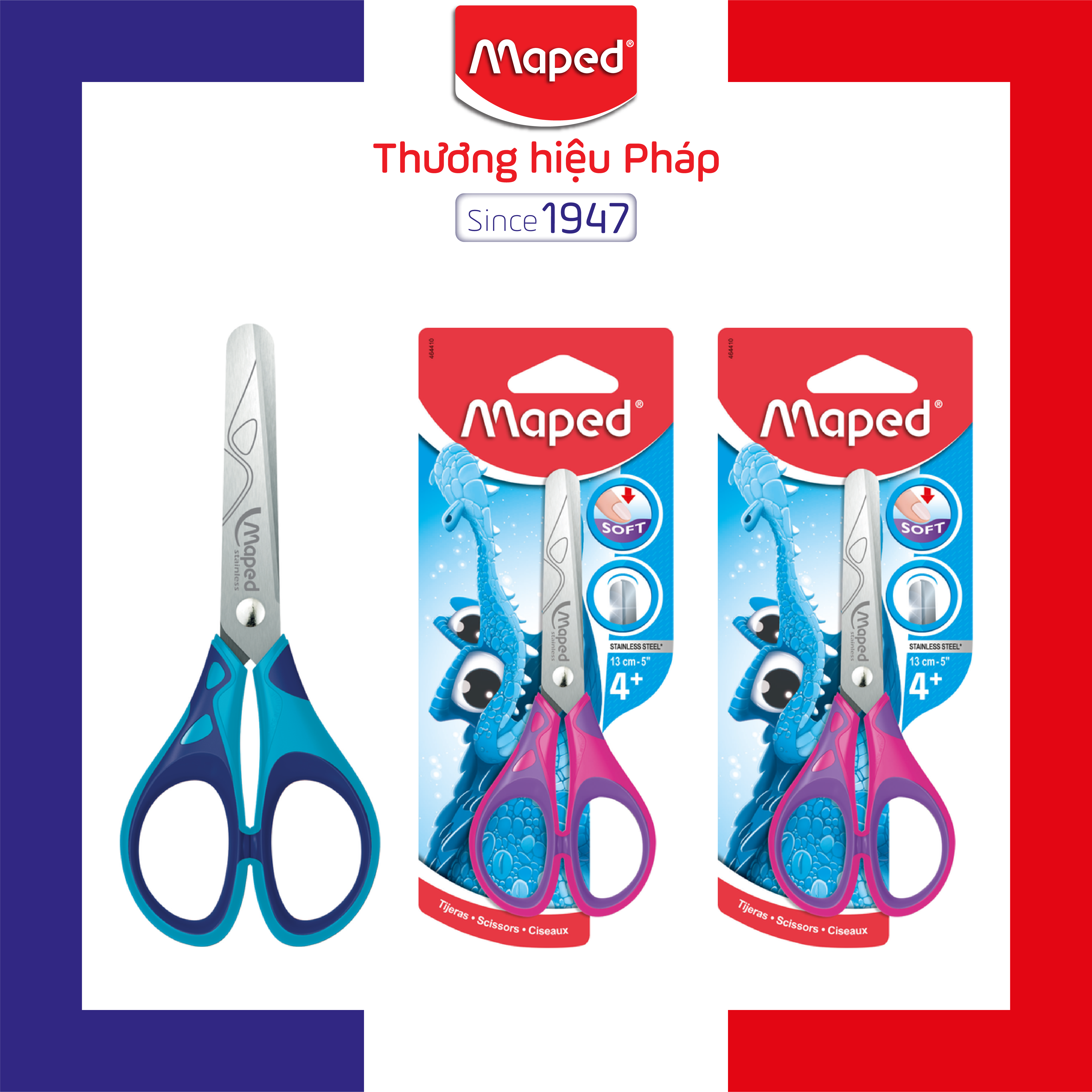Maped - kéo học sinh pulse soft 13cm - 1 cây