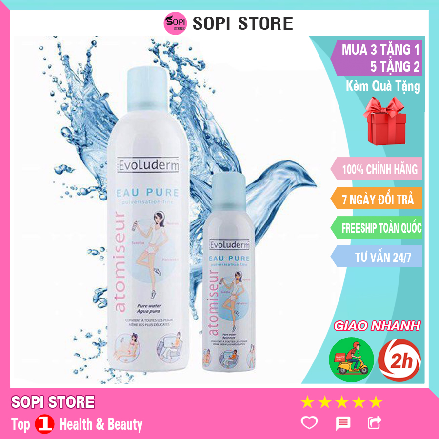 Xịt khoáng pháp evoluderm atomiseur eau pure dưỡng da, cấp ẩm 150ml chính hãng