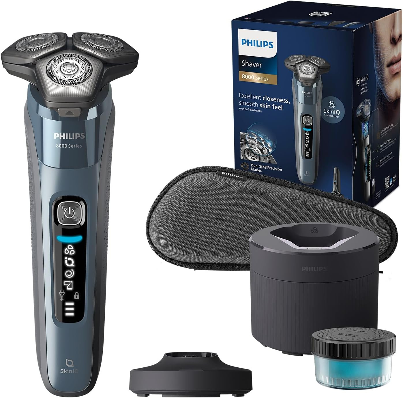 Máy cạo râu philips serires 8000, philips s8692/55, máy cạo râu khô và ướt, công nghệ skiniq, made in netherland, bh 24 tháng