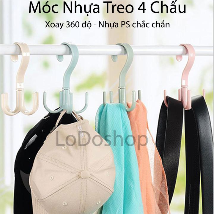 Móc treo quần áo đa năng - Móc nhựa 4 chấu xoay 360 độ - Móc treo quần áo tiết kiệm diện tích - Chịu lực tốt - Móc treo cà vạt - Móc phơi quần áo - Móc máng quần áo - Móc máng cavat - Móc treo khăn - Móc máng nón