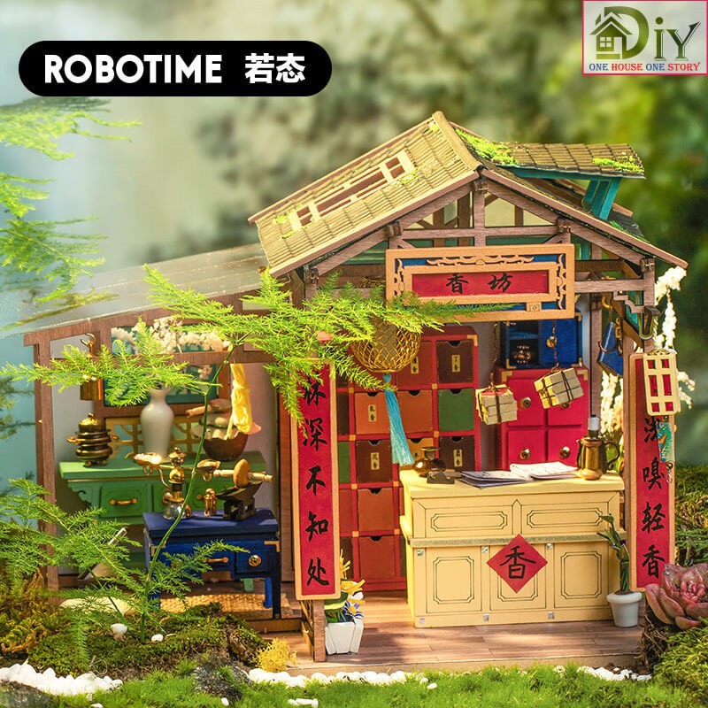 Mô hình nhà búp bê lắp ráp bằng gỗ DOLLHOUSE DIY - THÁI HƯƠNG TRAI thuộc Robotime mã SN008 (Kèm dụng cụ keo) - Quà tặng sinh nhật giáng sinh tự làm bằng gỗ