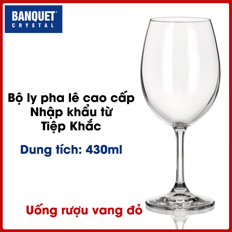 Bộ ly pha lê Leona dùng uống vang đỏ dung tích 430ml