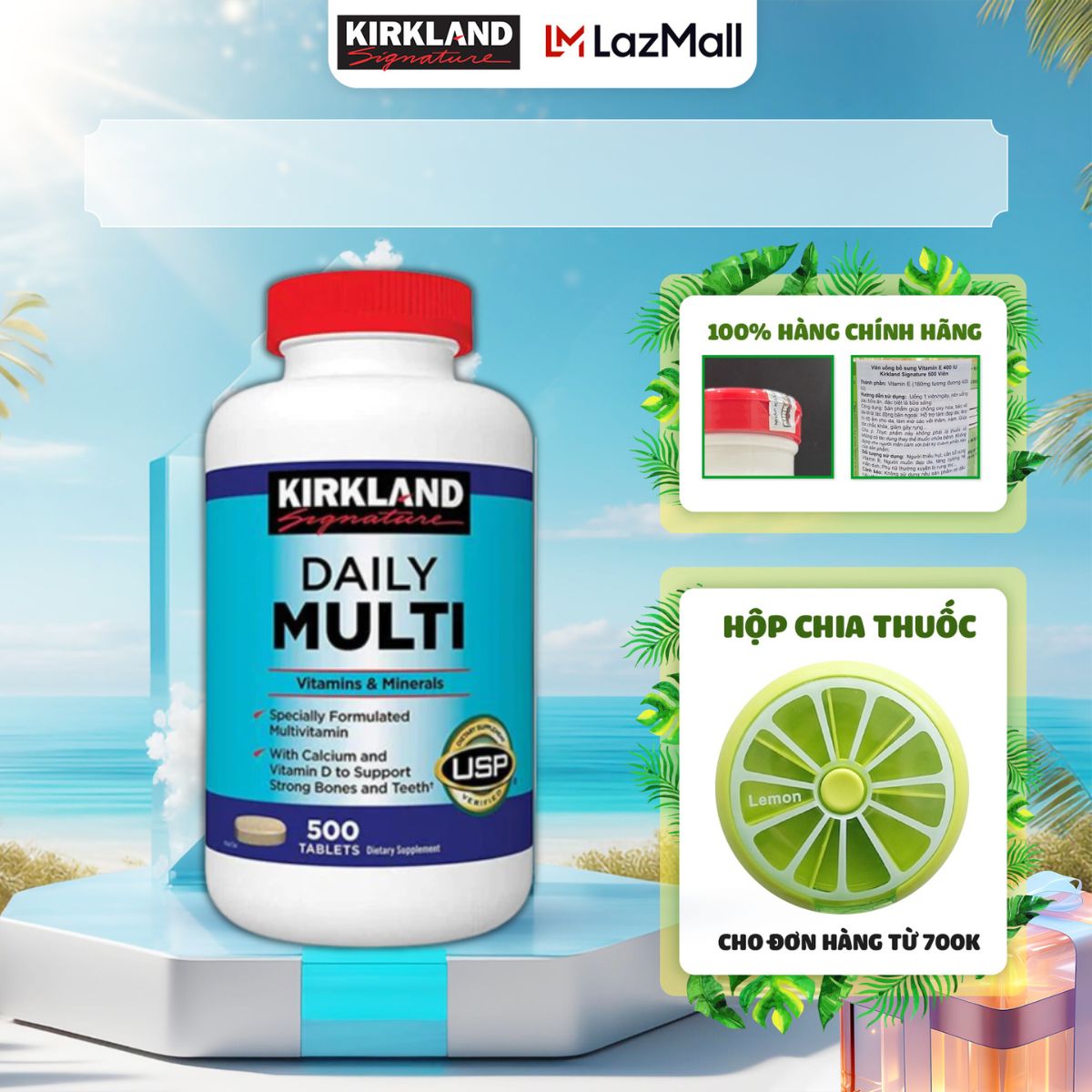 Viên uống bổ sung Vitamin Tổng Hợp Daily Multi Kirkland 500 viên