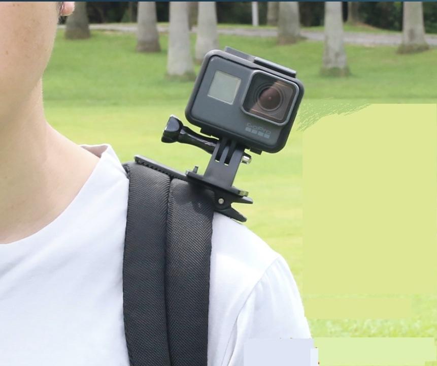 Bộ kẹp balo quay phim dành cho các dòng camera hành trình Gopro, SJcam, Xiaomi, Eken, phụ kiện camera hành trình gắn vào balo + Tặng kèm Đế Chữ J