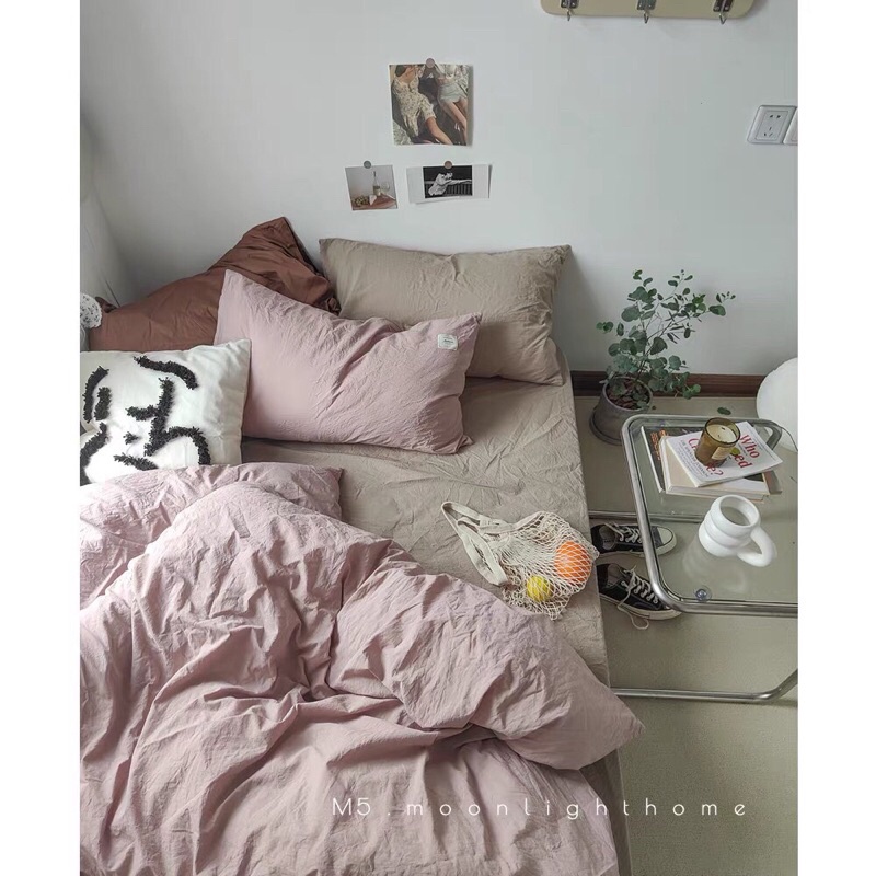 Bộ Chăn Ga ❤️ cotton đũi đủ size đệm cotton tici hàn quốc dùng được hai mặt Mượt Decor nhập khẩu