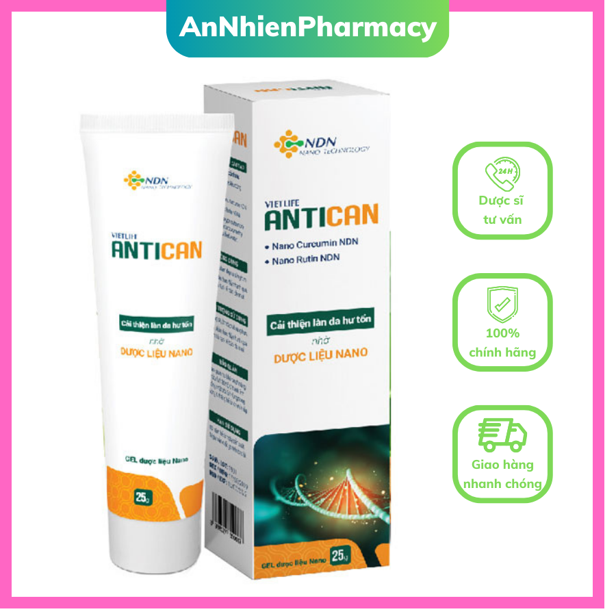 Tuýp bôi vietlife antican gel gel bôi bỏng sẹo, thâm dược liệu nano, hỗ trợ vùng hư tổn