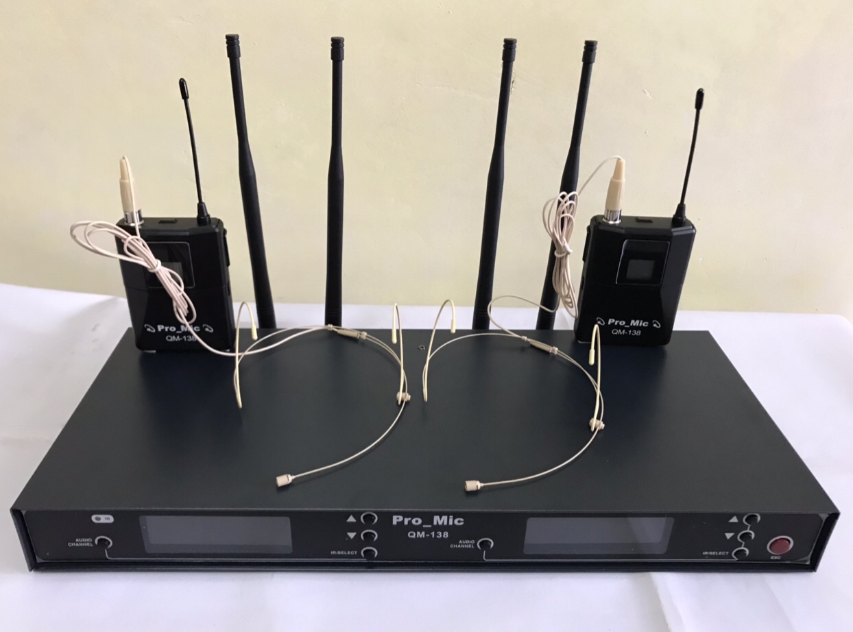 Mic trợ giảng - micro không dây 2 người đeo tai pro-mic qm-138