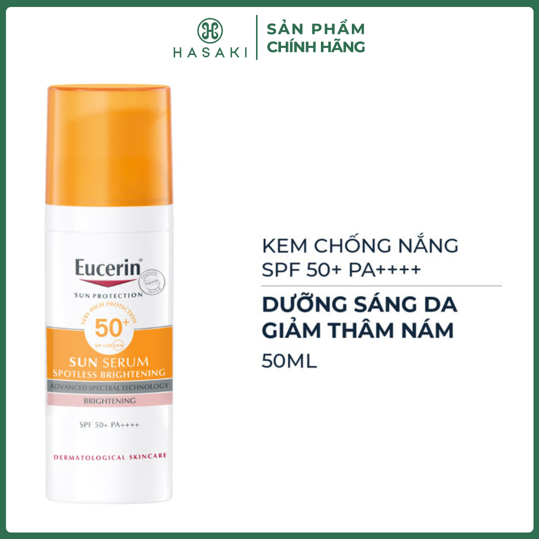 Kem Chống Nắng Eucerin Chứa Tinh Chất Sáng Da 50ml Sun Serum Spotless Brightening SPF 50+ PA++++ Hasaki Sản Phẩm Chính Hãng