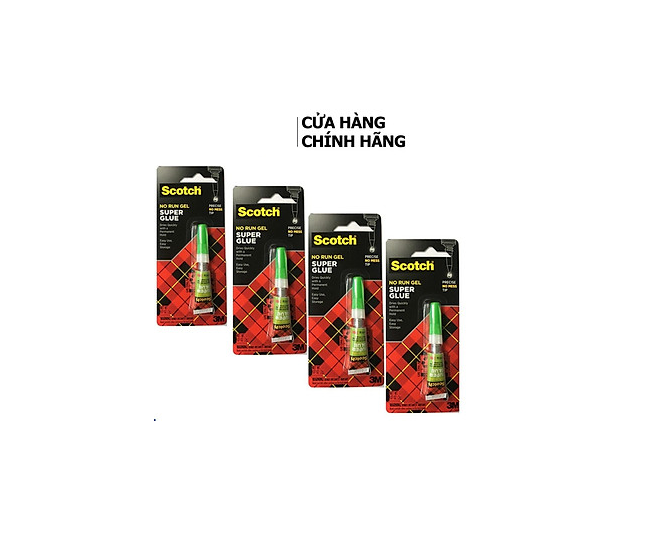 Set 4 chai Keo dán giày đa năng siêu dính: nhựa, gỗ, kim loại, cao su, da, nỉ,.. nhanh khô 3M Scotch Super Glue AD113 2g