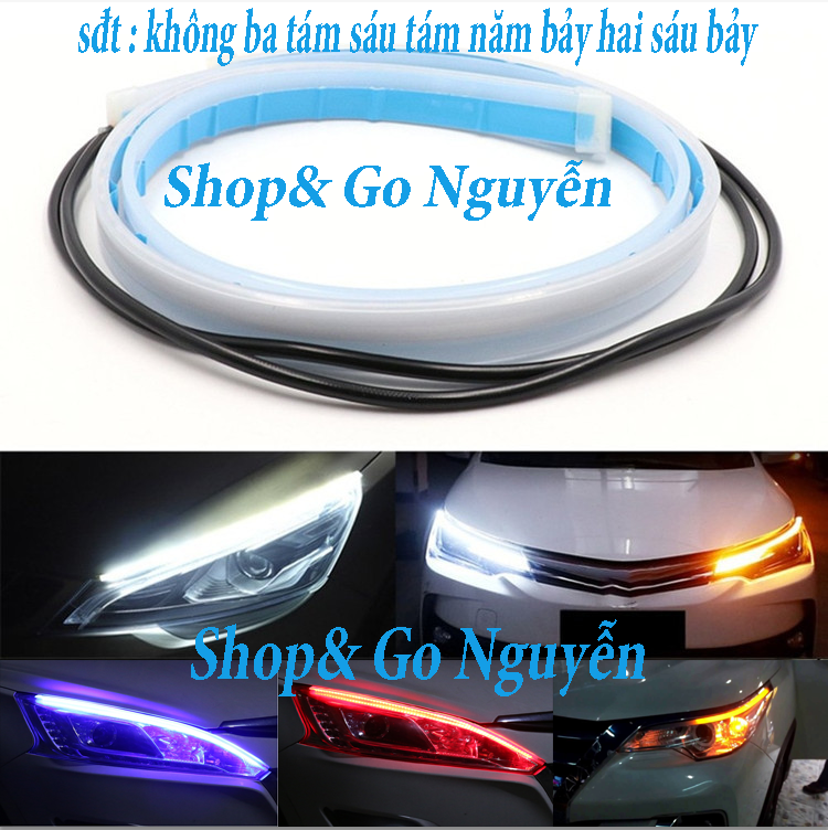 01 Dây Đèn Led Mí Audi Cho Ô tô và Xe Máy Hiệu Ứng 2 Chế Độ Xi Nhan Chạy Đuổi Demi Xếp Gạch - 12v Chống Nước Giá 1 dây