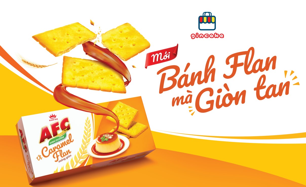 Bánh quy dinh dưỡng afc vị caramel flan, hộp 109g