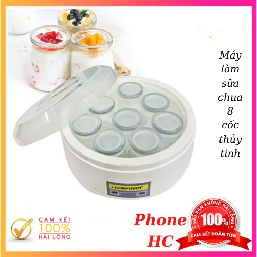 MÁY LÀM SỮA CHUA CHEFMAN 8 CỐC THỦY TINH CM-302T