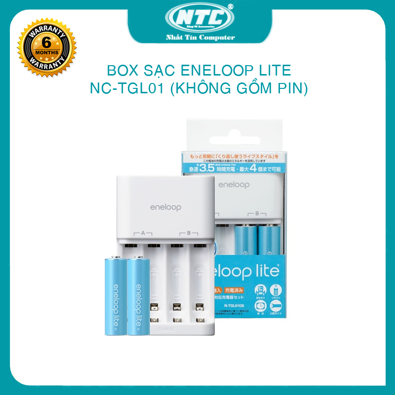 Box sạc eneloop lite nc-tgl01 cho pin aa và aaa - phiên bản nội địa - nhất tín computer