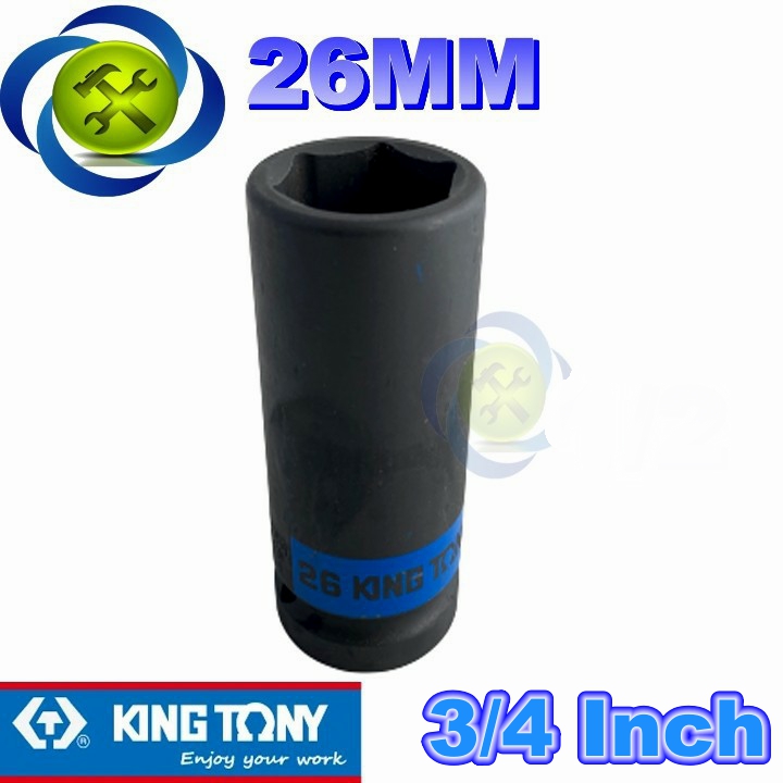 Tuýp 26mm 3/4 kingtony 683526m loại dài 6 cạnh màu đen