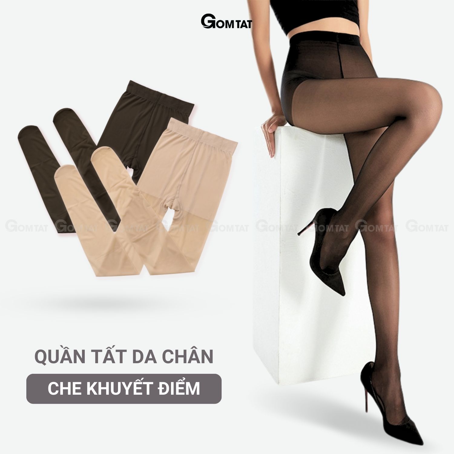  Quần tất nữ giấy da chân GOMTAT cao cấp quần tất che khuyết điểm siêu mỏng siêu dai che khuyết điểm thon gọn chân - SA-1019 