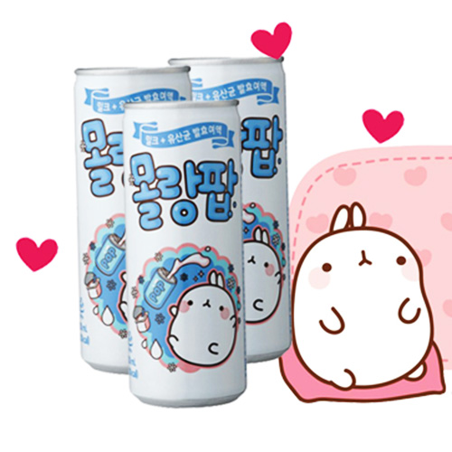 Combo 03 Lon x 250ml Nước Soda Sữa Lợi Khuẩn Molang POP Hàn Quốc (Date:04/2021)BÁCH HÓA UY TÍN