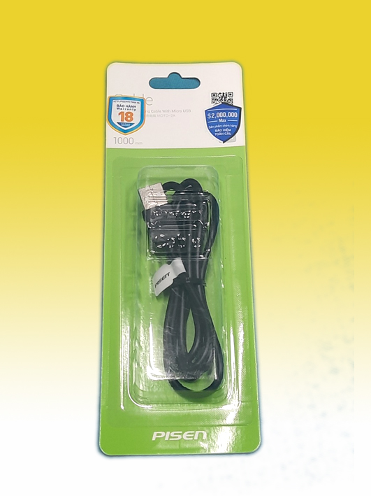 Cáp sạc pisen microusb 100cm – hàng chính hãng pisen việt nam