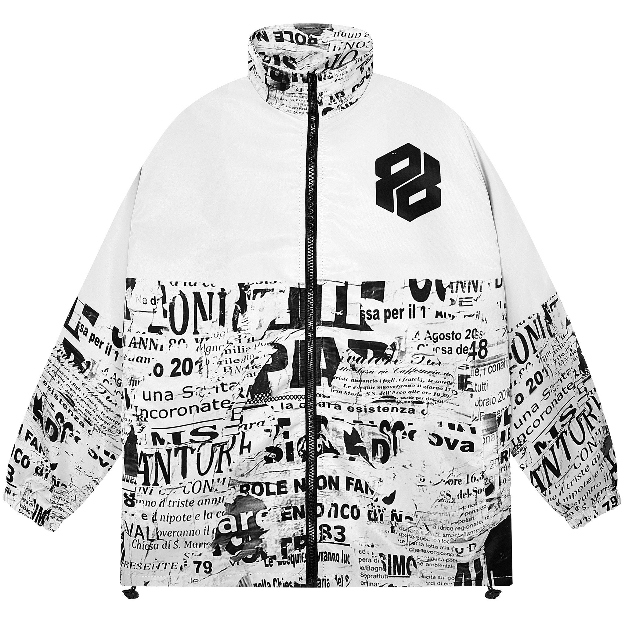 PARADOX Áo khoác dù dây kéo PRESSE ZIP OVER-PRINTED JACKET