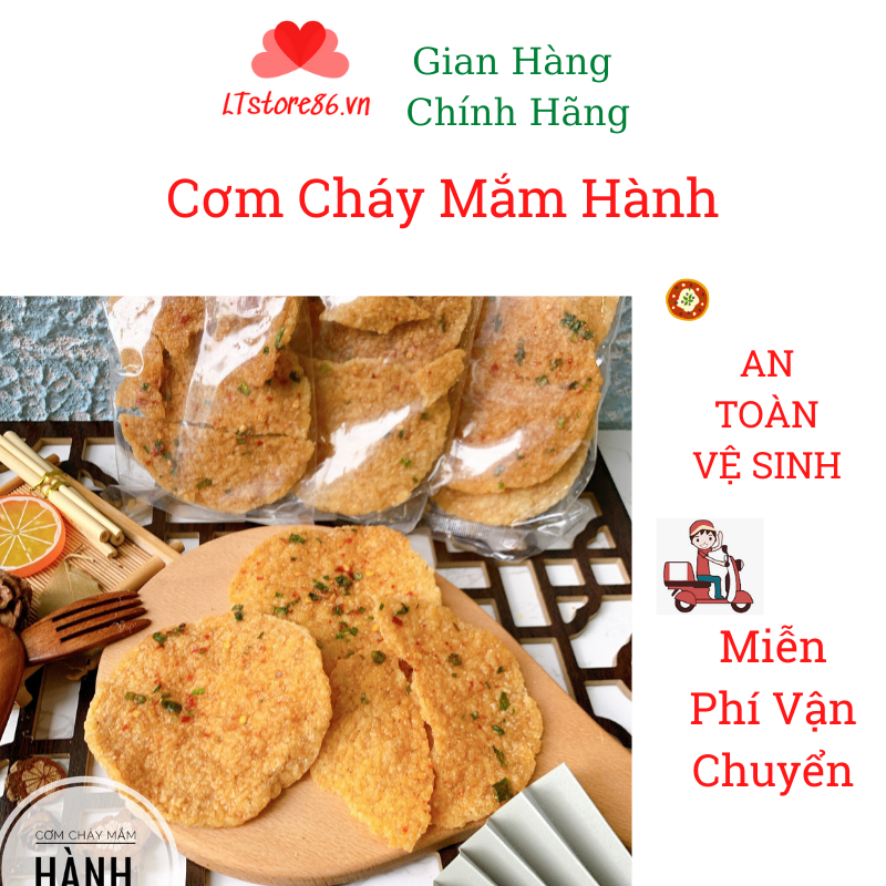 Cơm cháy mắm hành gói 3 miếng 80g tiện lợi, giòn rụm