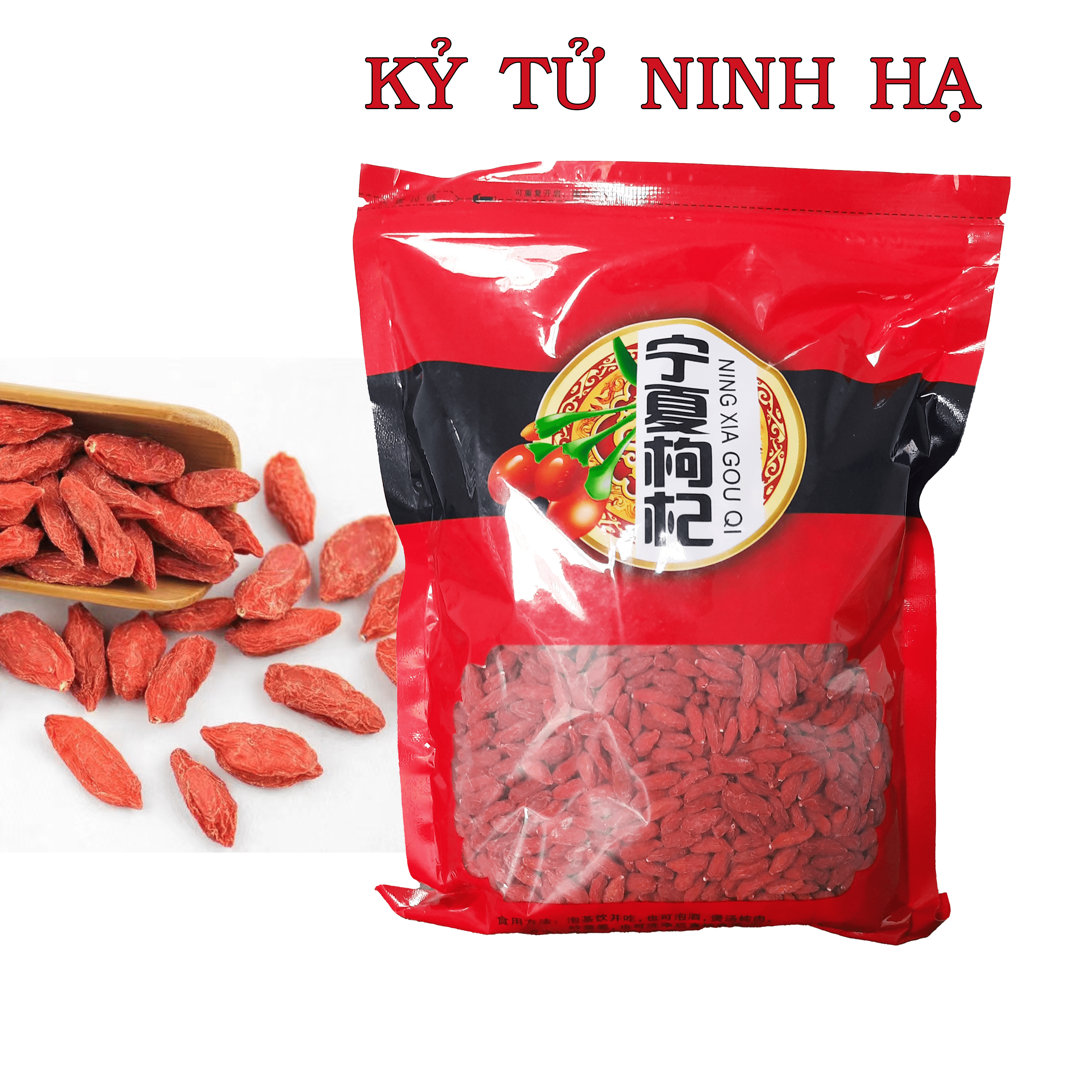 Kỷ tử ninh hạ 250g,500g - câu kỷ tử đỏ hữu cơ sấy lạnh chính gốc, hàng date mới vinsore-kt