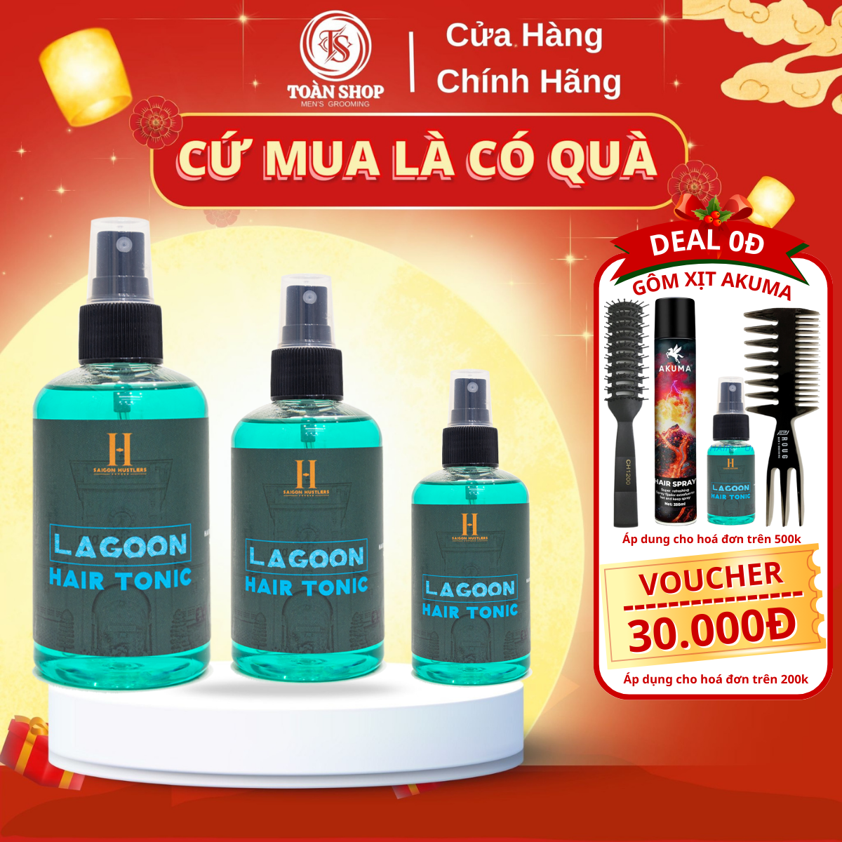 [Chính Hãng] Xịt tạo phồng tóc Saigon Hustlers Lagoon Hair Tonic 200ml - new + Quà Tặng