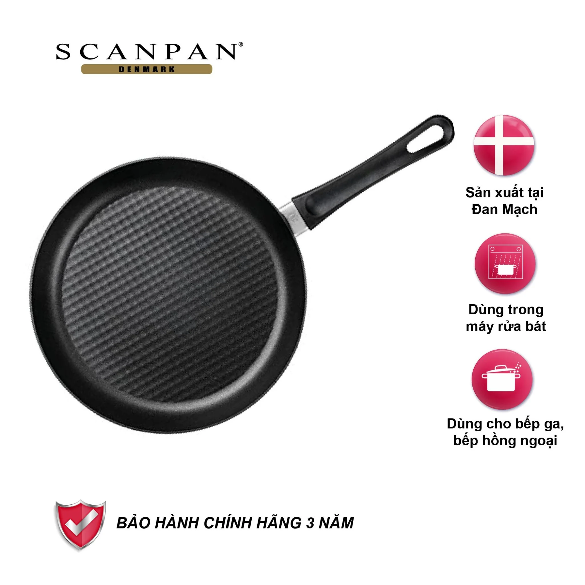 Chảo chống dính Scanpan Anniversary 16202603 26cm, 5 Lớp, phủ gốm Titanium, bảo hành 3 năm - Hàng chính hãng