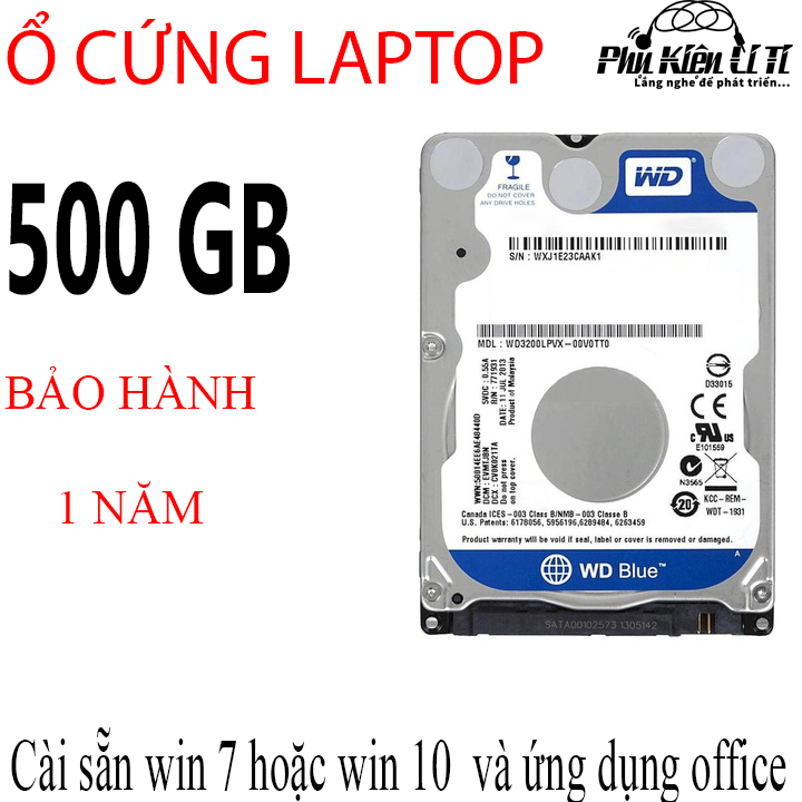Ổ cứng hdd laptop 2.5 inch WD western 500GB bảo hành 1 năm