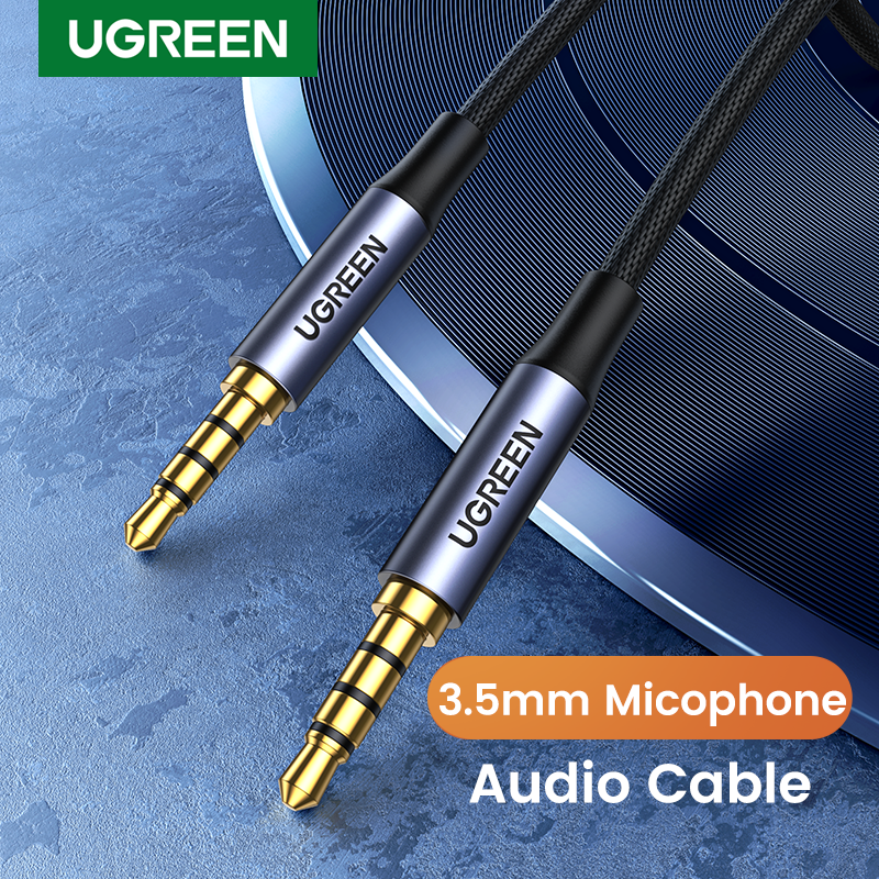 Ugreen 3.5mm aux cable 4 pole trrs 4-conductor auxiliary male to male stereo jack hifi support microphone function audio cable