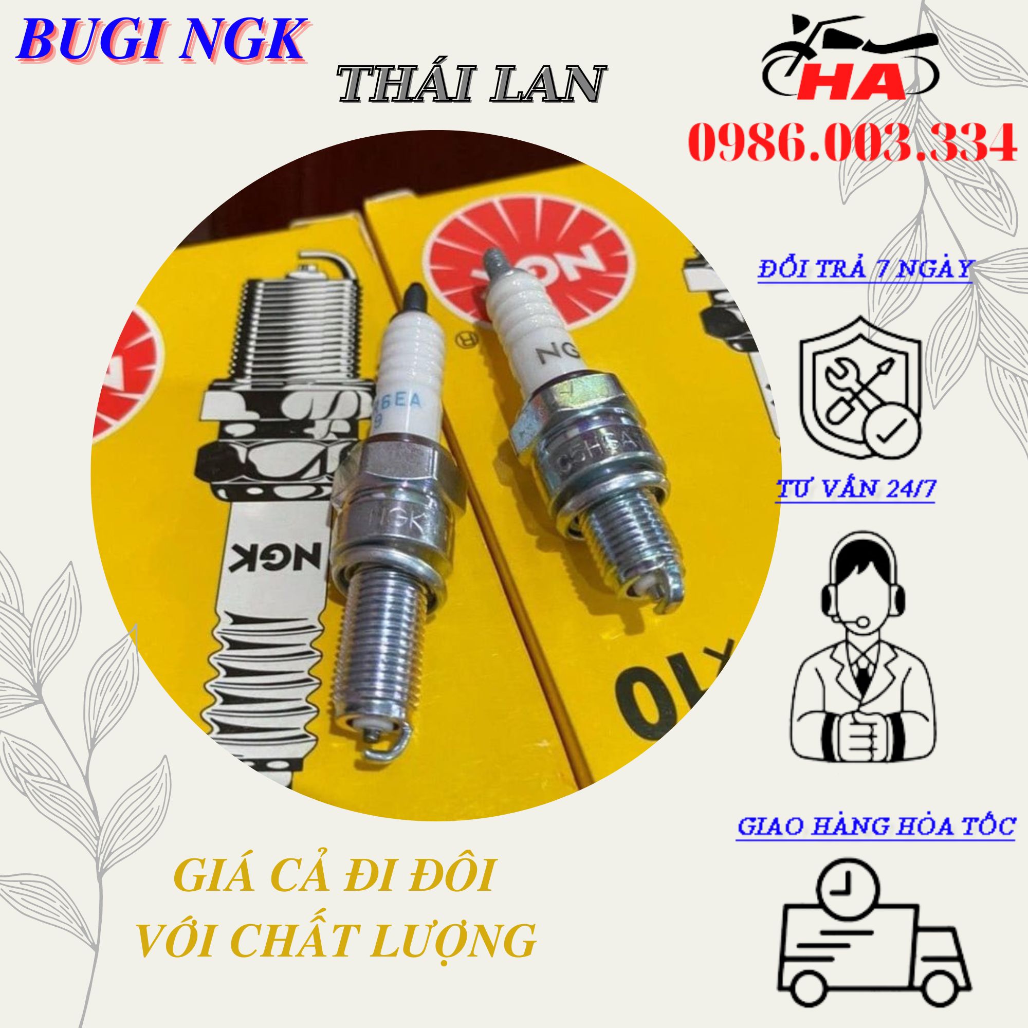 Bugi xe máy ngk chân dài chân ngắn